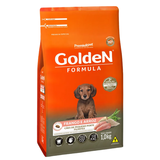 Golden Fórmula Cães de Porte Pequeno Filhotes Frango e Arroz - 1,0 Kg