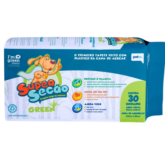 Tapete Higiênico Super Secão Green - 30 unidades