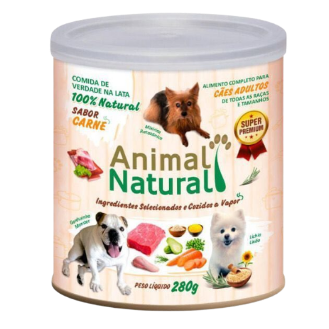 Comida Natural em Lata para Cães 280g -  Sabor Carne