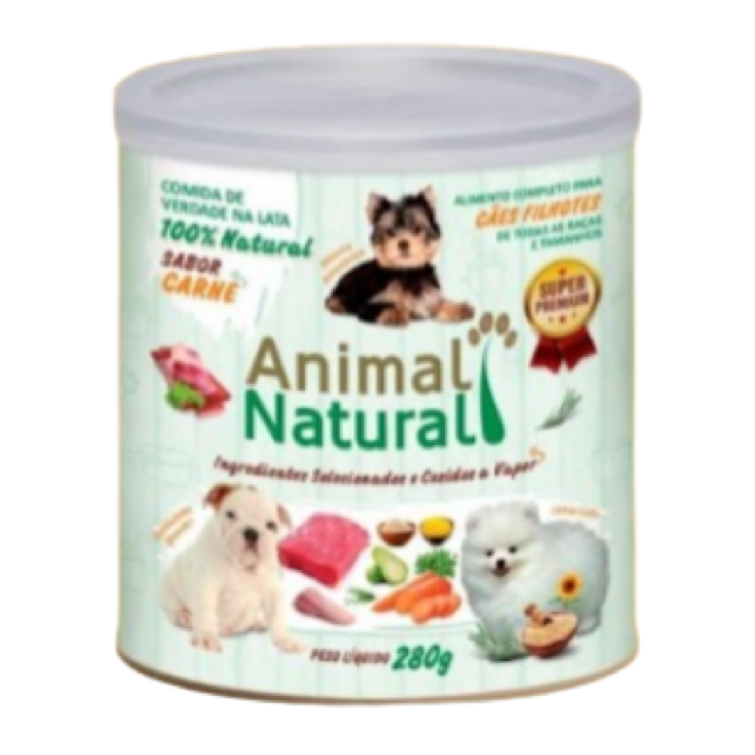 Comida Natural em Lata para Cães 280g -  Sabor Carne