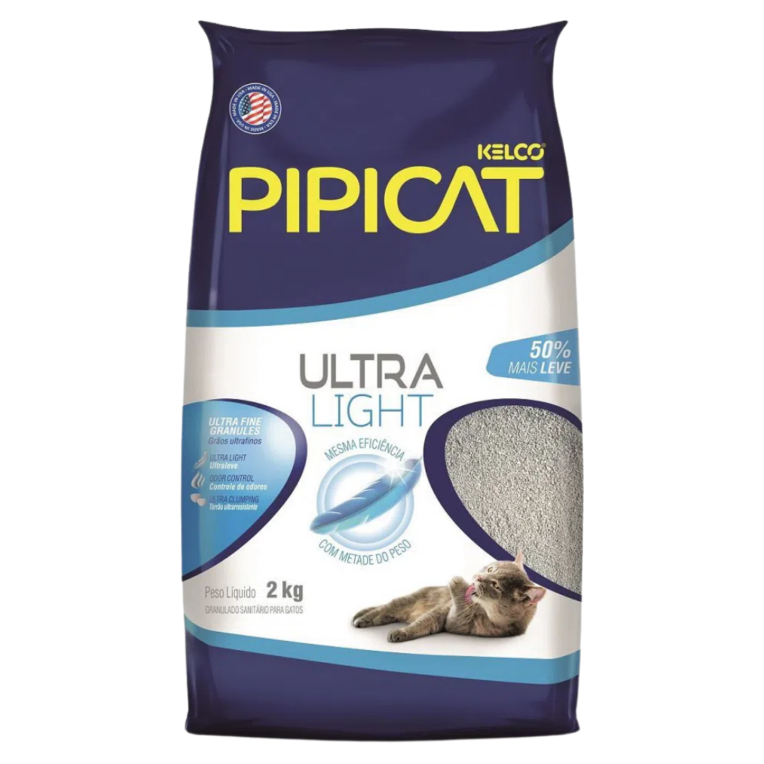 Areia Higiênica Pipicat Ultra Light - 2Kg