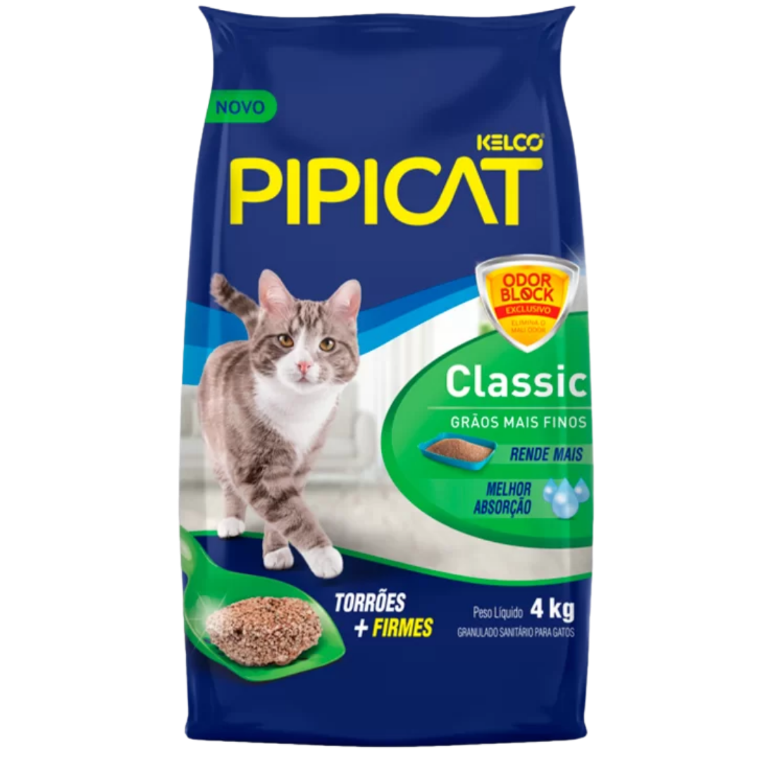 Areia Higiênica Pipicat Classic - 4Kg