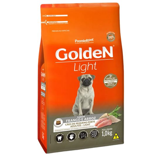 Golden Light Cães de Porte Pequeno Adultos Frango e Arroz - 1,0 Kg