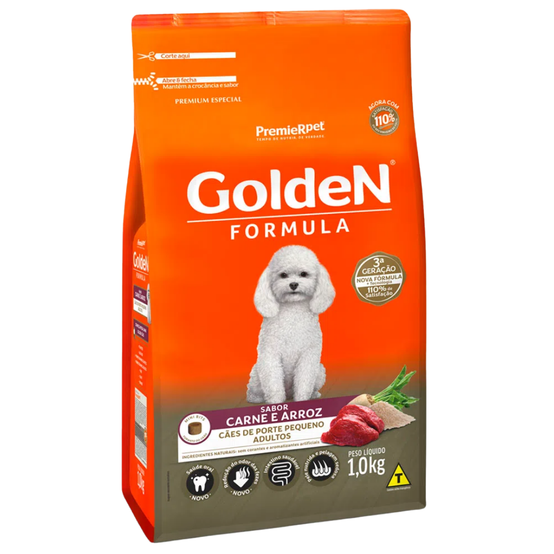 Ração Golden Fórmula Cães de Porte Pequeno Adultos - 1,0 Kg