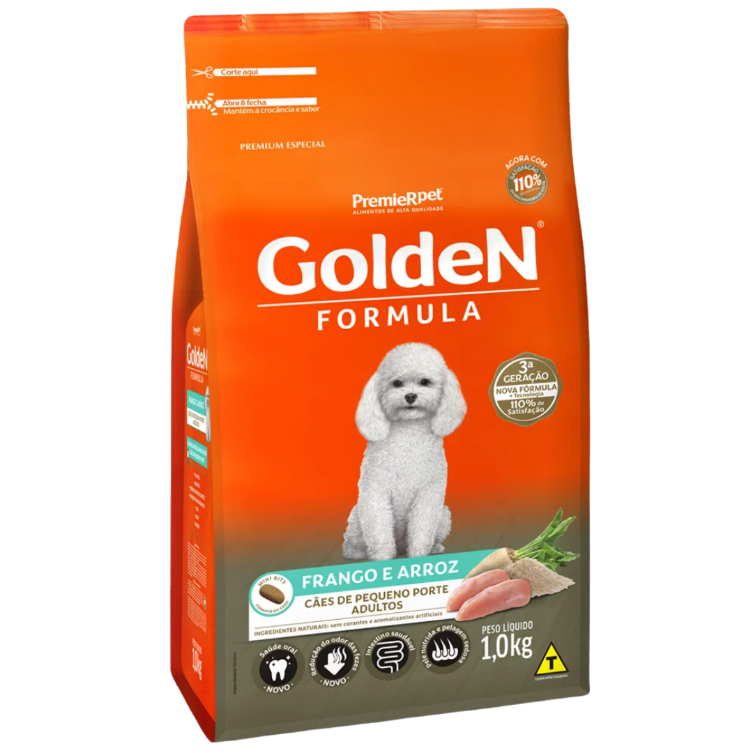 Ração Golden Fórmula Cães de Porte Pequeno Adultos - 1,0 Kg