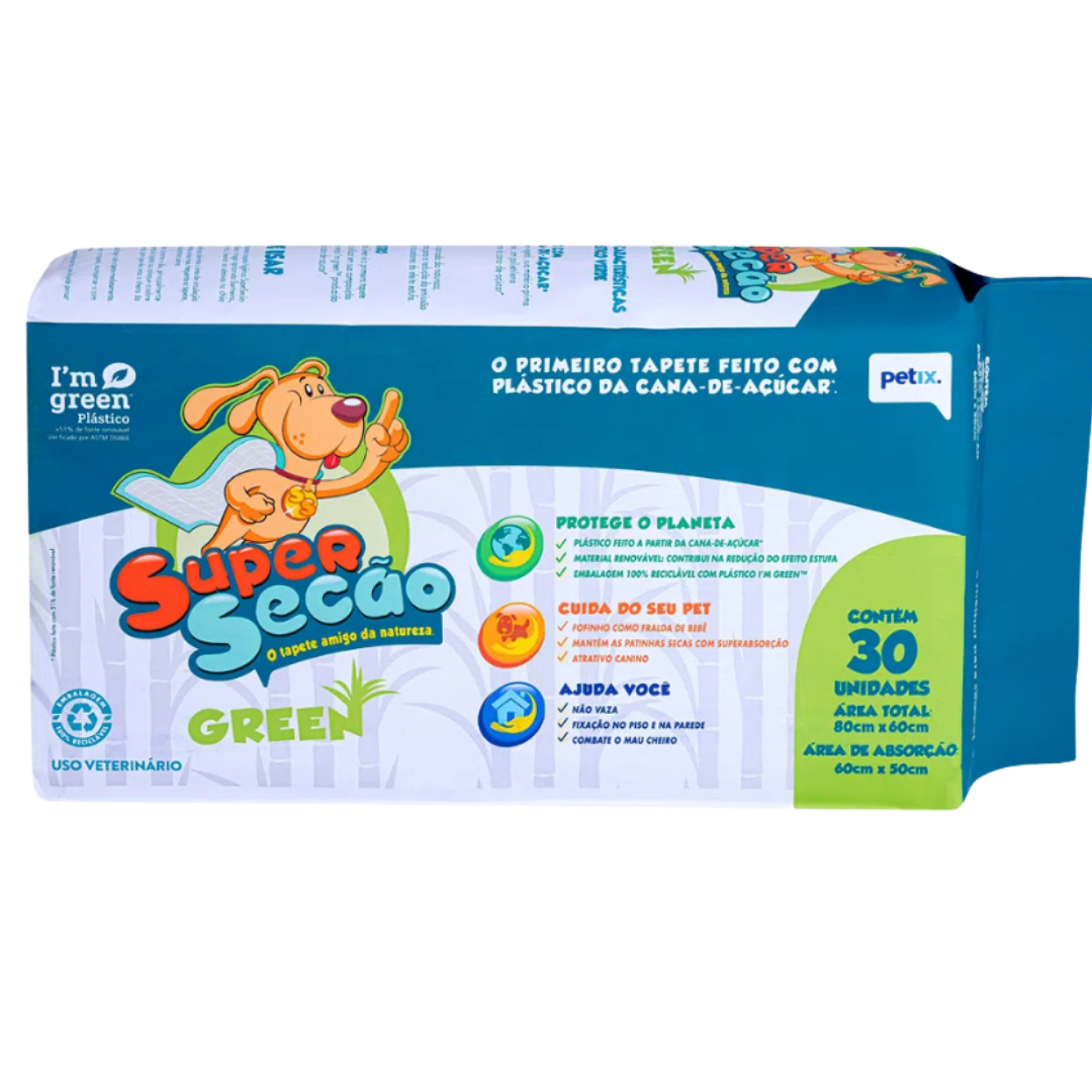 Tapete Higiênico Super Secão Green - 30 unidades